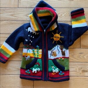 Handmade Peruvian Colorful Kids Sweater with Fun Designs